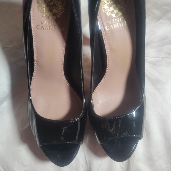 Vince Cumato Gold Bling Heeled Platform Shoes - Picture 2 of 5